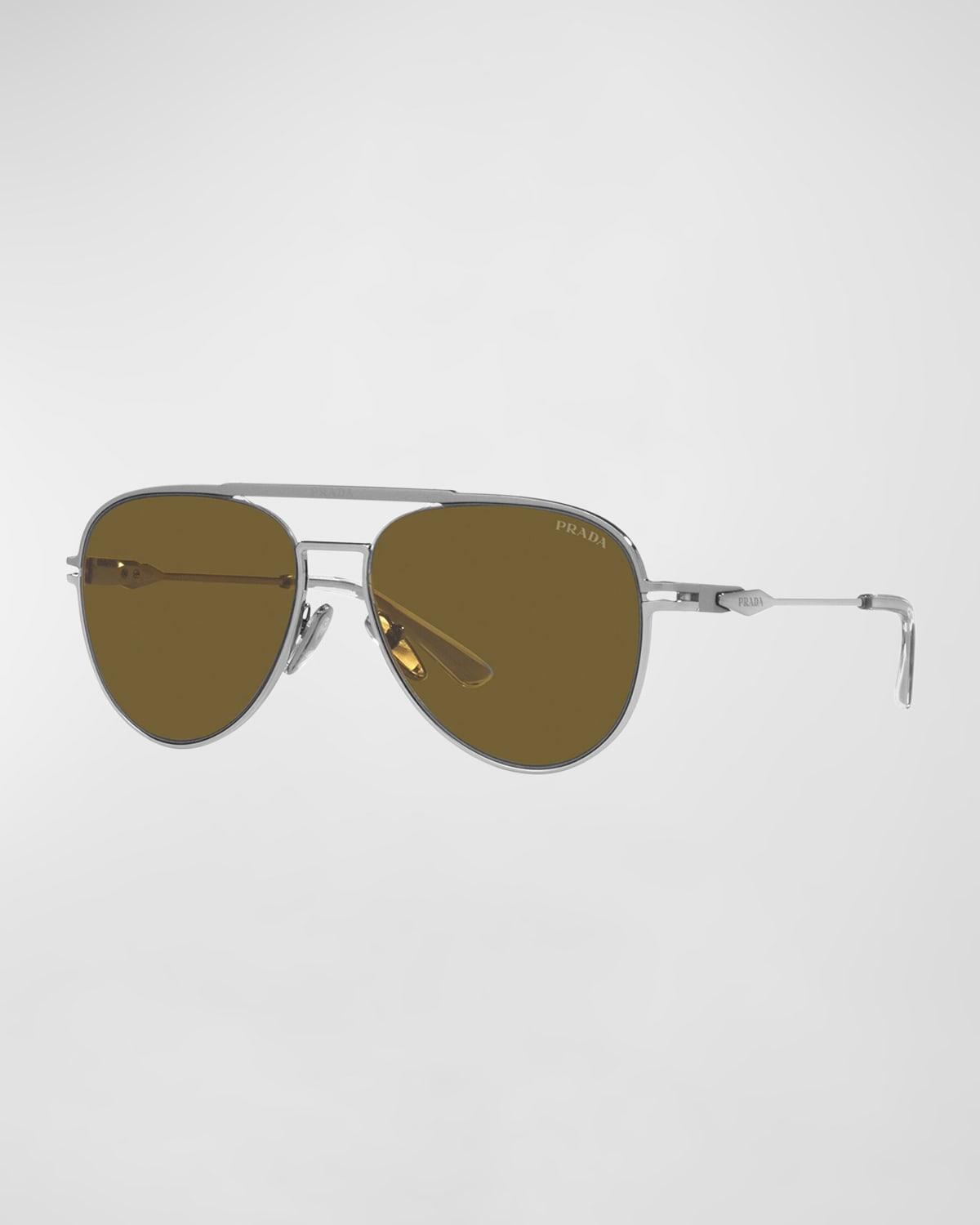 Mens 57MM Pilot Sunglasses Product Image