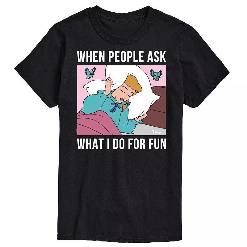 Disney Princess Big & Tall Sleeping For Fun Graphic Tee, Mens Product Image