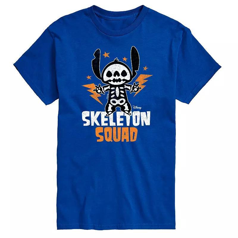 Disneys Lilo & Stitch Big & Tall Skeleton Squad Graphic Tee, Mens Black Product Image