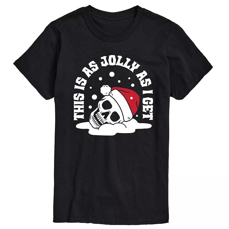 Big & Tall Skeleton Jolly As I Get Graphic Tee, Mens Product Image