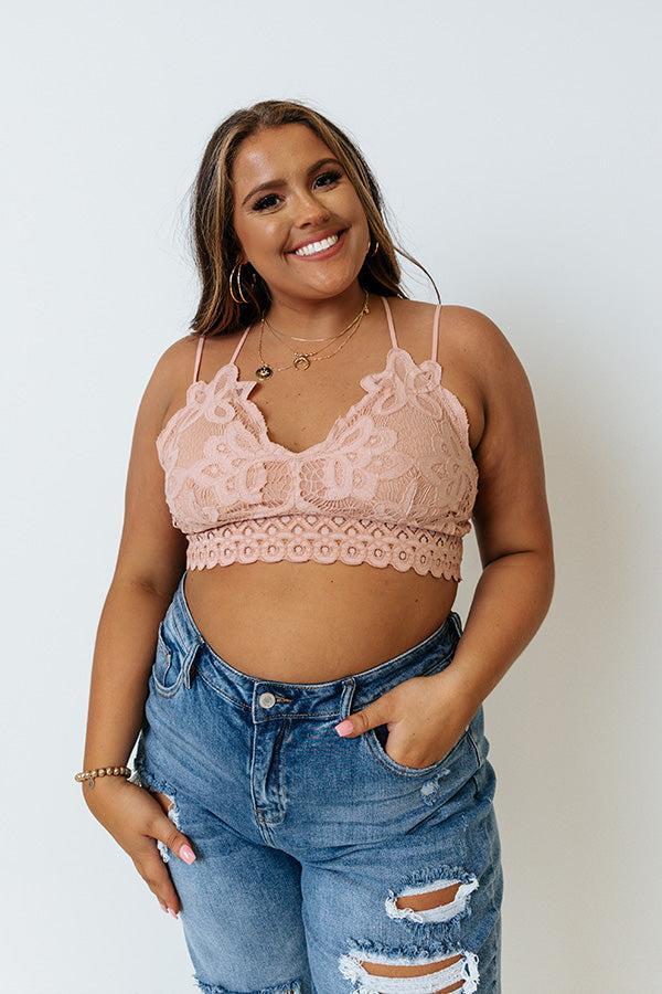 Paris Premier Lace Bralette In Peach Curves Product Image