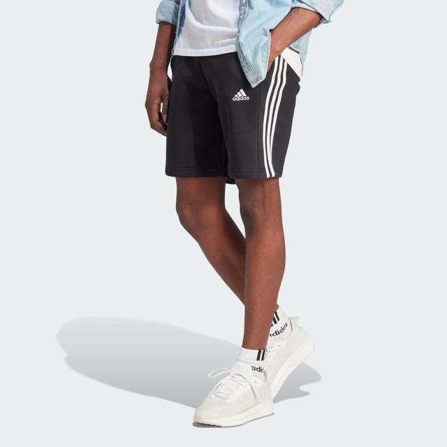 Mens adidas Essentials Fleece 3-Stripes Shorts Black Product Image