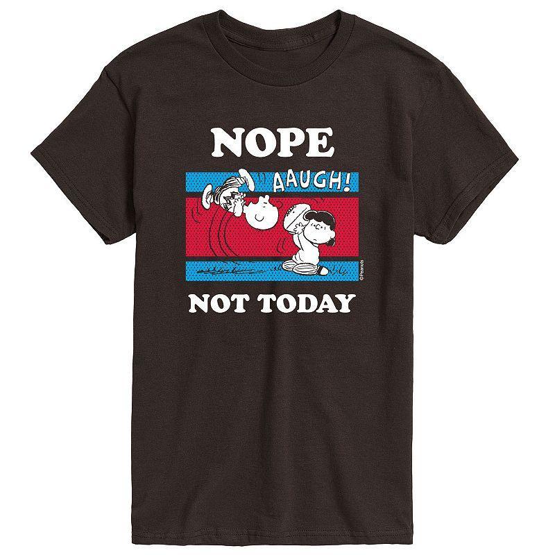 Mens Peanuts Nope Not Today Tee Dark Brown Product Image