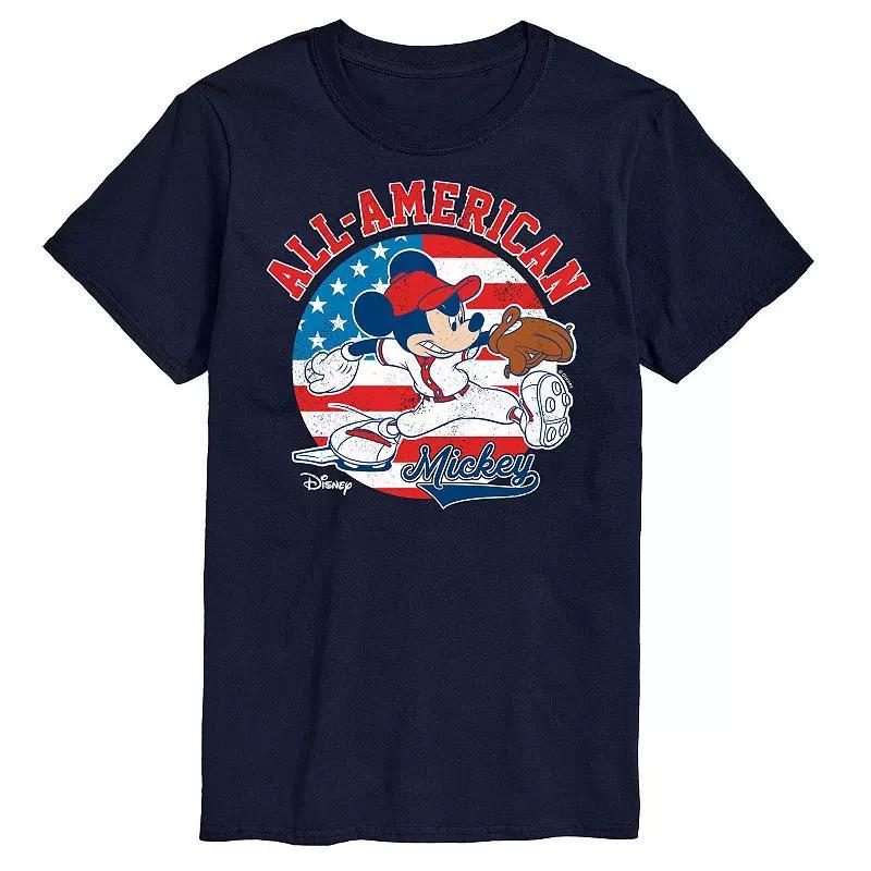 Disneys Mickey Mouse Big & Tall Americana Baseball Graphic Tee, Mens Product Image