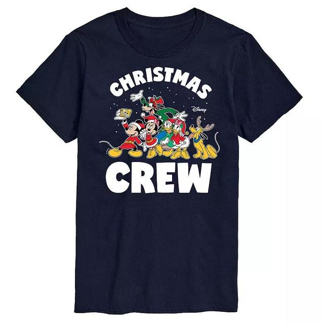 Disneys Big & Tall Christmas Crew Graphic Tee, Mens Blue Product Image