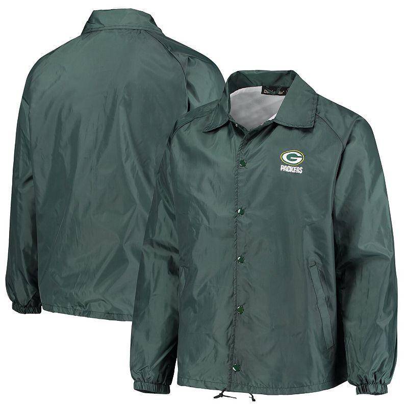 Mens Green Green Bay Packers Coaches Classic Raglan Full-Snap Windbreaker Jacket Product Image