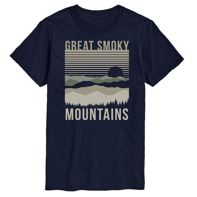 Big & Tall Great Smoky Mountains Tee, Mens Blue Product Image