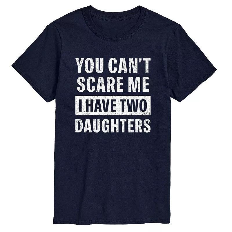 Mens You Cant Scare Me I Have Two Daughters Graphic Tee Blue Product Image