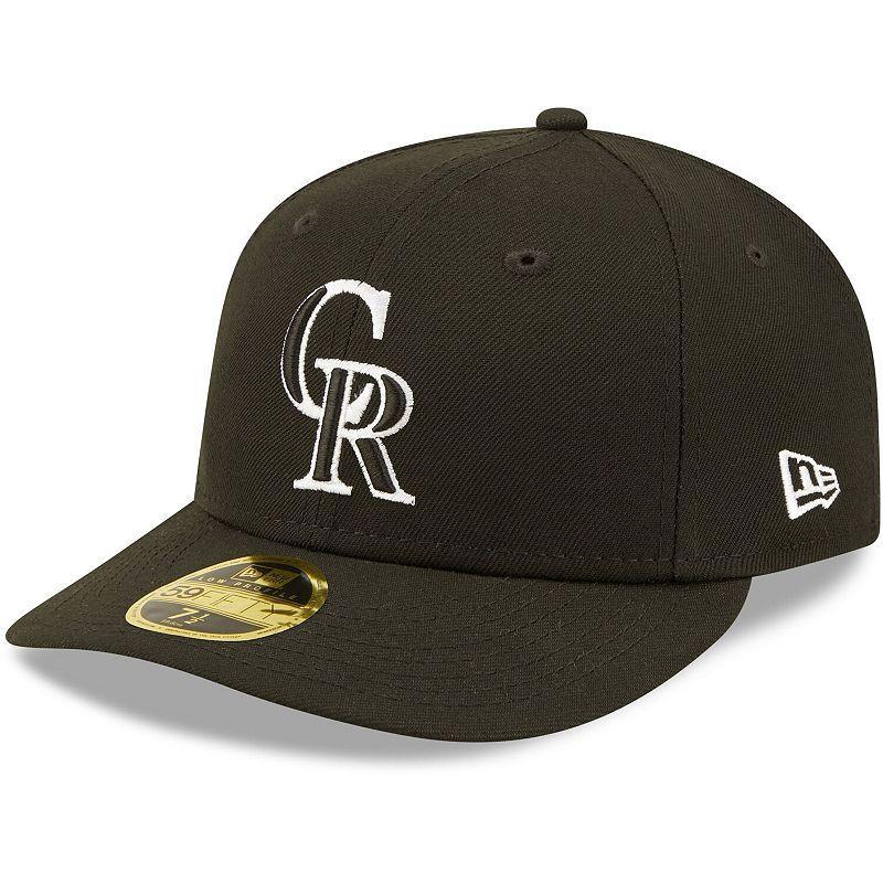 Mens New Era Colorado Rockies Black & White Low Profile 59FIFTY Fitted Hat Product Image