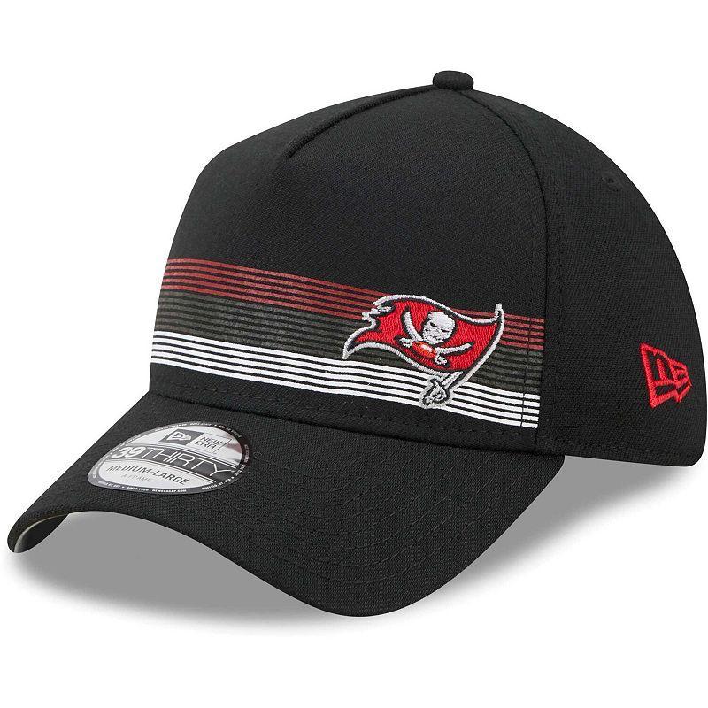 Mens New Era Black Tampa Bay Buccaneers Flawless Stripe 39THIRTY Flex Hat Product Image