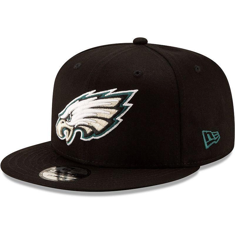 Mens New Era Black Philadelphia Eagles Basic 9FIFTY Adjustable Snapback Hat, EAG Black Product Image