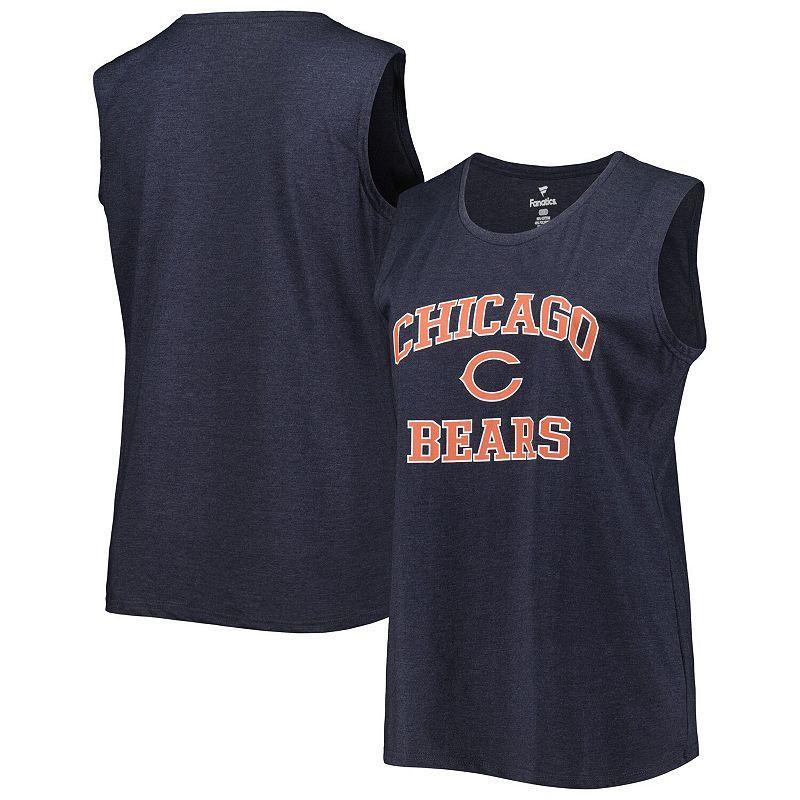 Womens Fanatics Branded Heather Chicago Bears Plus Size Tank Top Blue Product Image