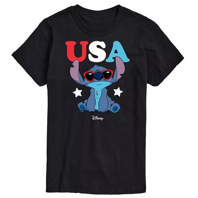 Disneys Lilo & Stitch Big & Tall USA Sunglass Graphic Tee, Mens Blue Product Image