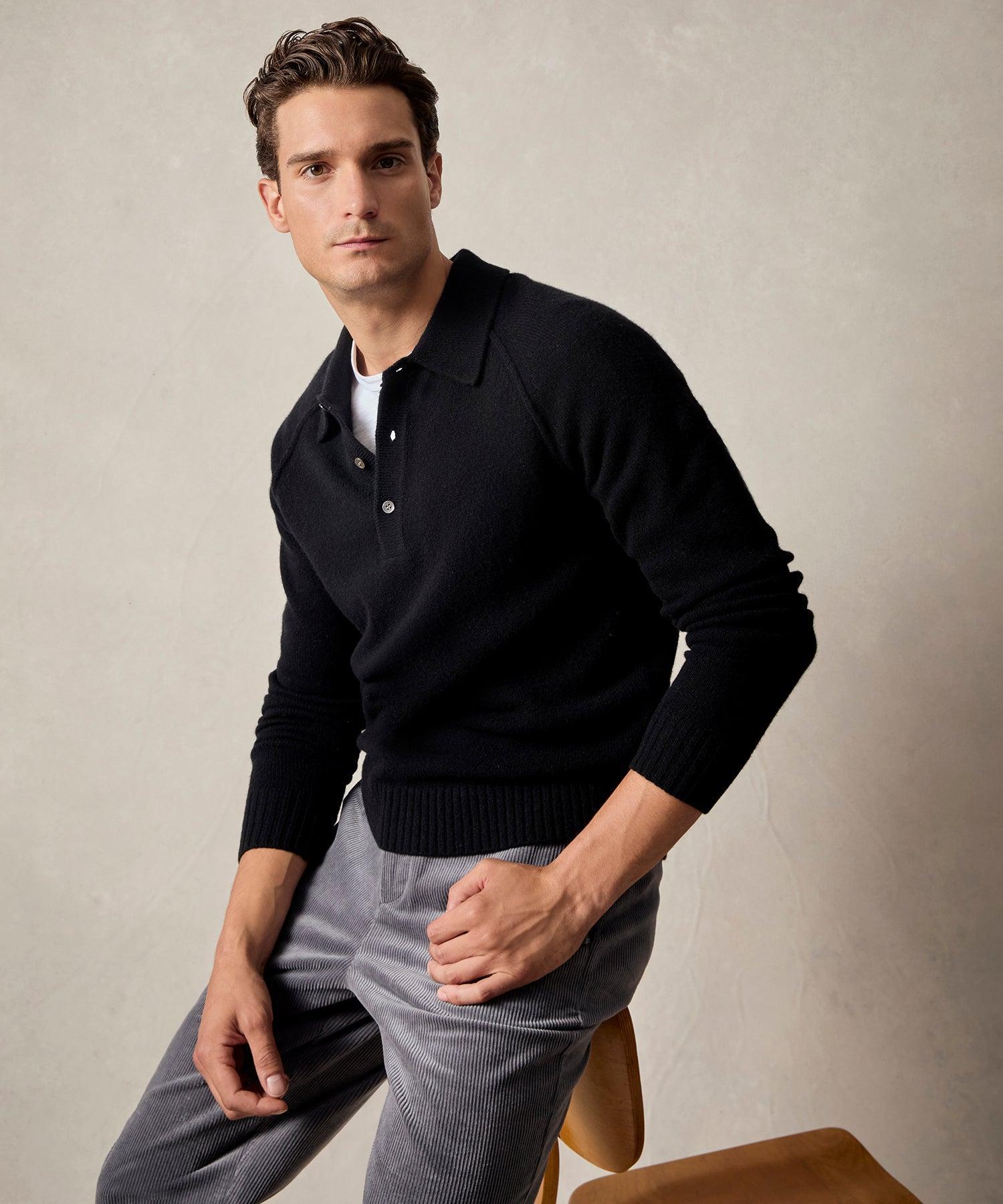 Nomad Cashmere Polo in Black Product Image