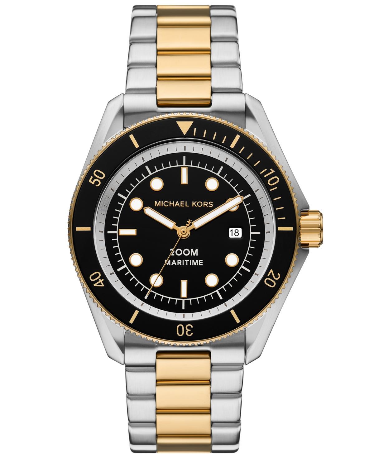 Michael Kors Mens Maritime Three-Hand Two-Tone Stainless Steel Watch 42mm - Two-tone Product Image