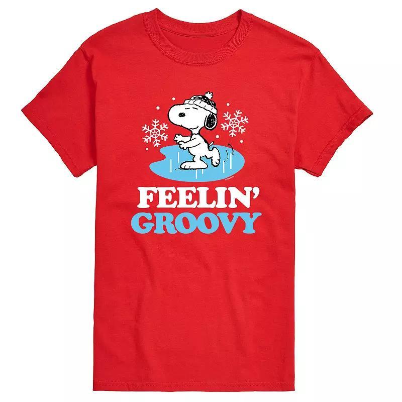 Big & Tall Peanuts Feelin Groovy Tee, Mens Red Product Image