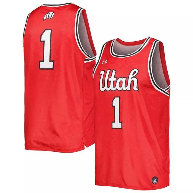 Mens Under Armour Red Utah Utes Replica Basketball Jersey Product Image