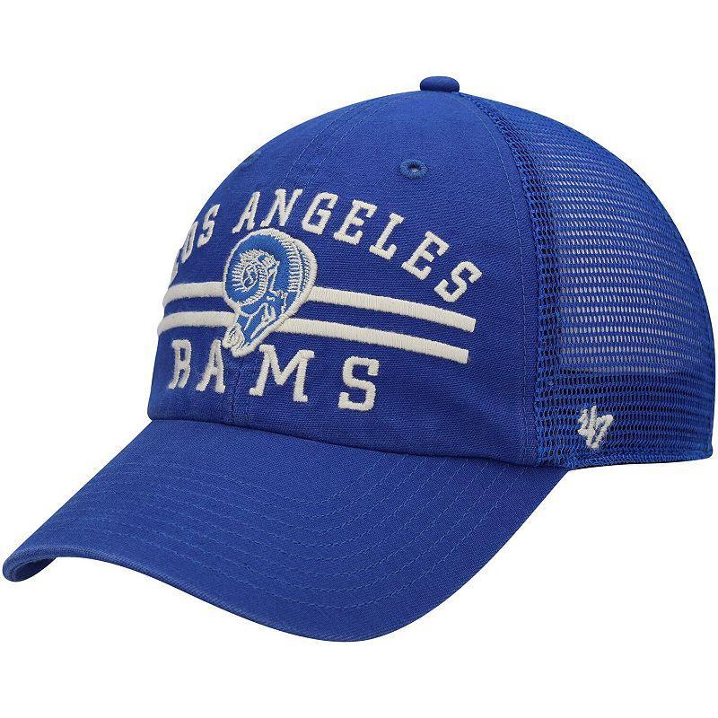 Men's '47 Royal Los Angeles Rams Legacy Highpoint Trucker Clean Up Snapback Hat Product Image