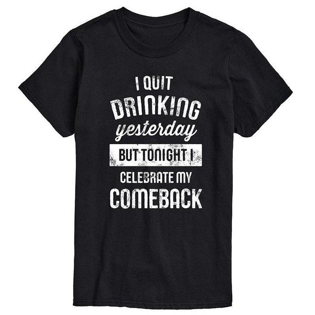 Big & Tall Quit Drinking Graphic Tee, Mens Product Image