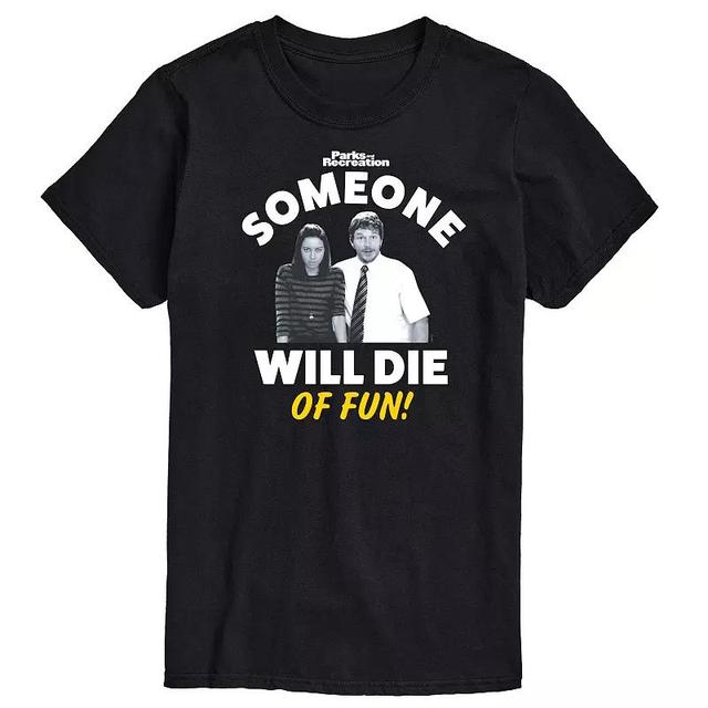 Mens Parks And Recs Die OF Fun Graphic Tee Product Image