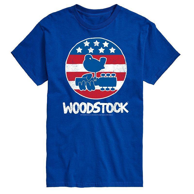 Big & Tall Woodstock Americana Graphic Tee, Mens Med Blue Product Image