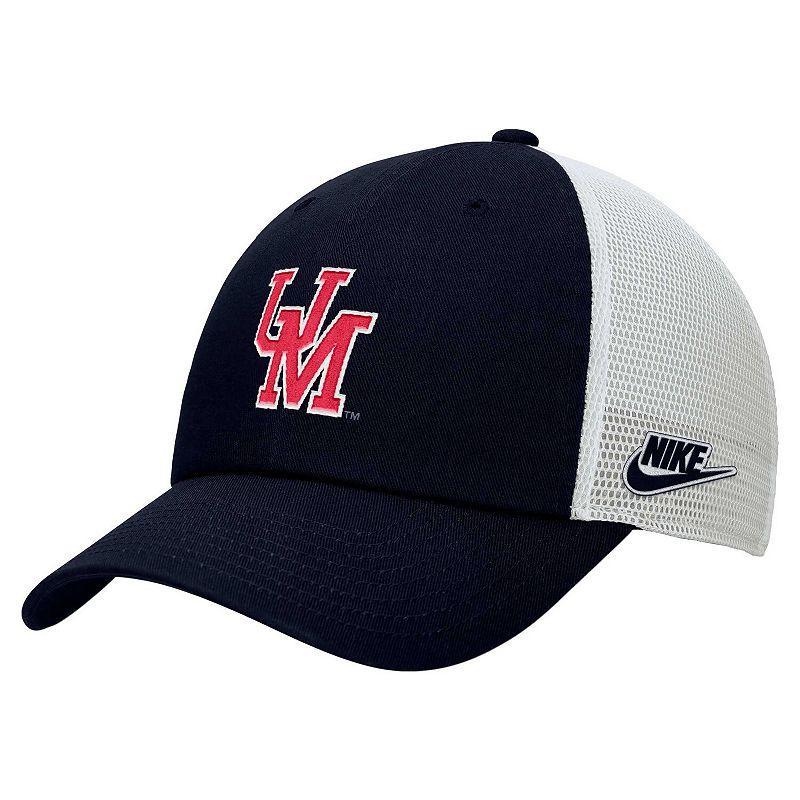 Mens Nike /White Ole Miss Rebels Vintage Club Trucker Adjustable Hat Blue Product Image