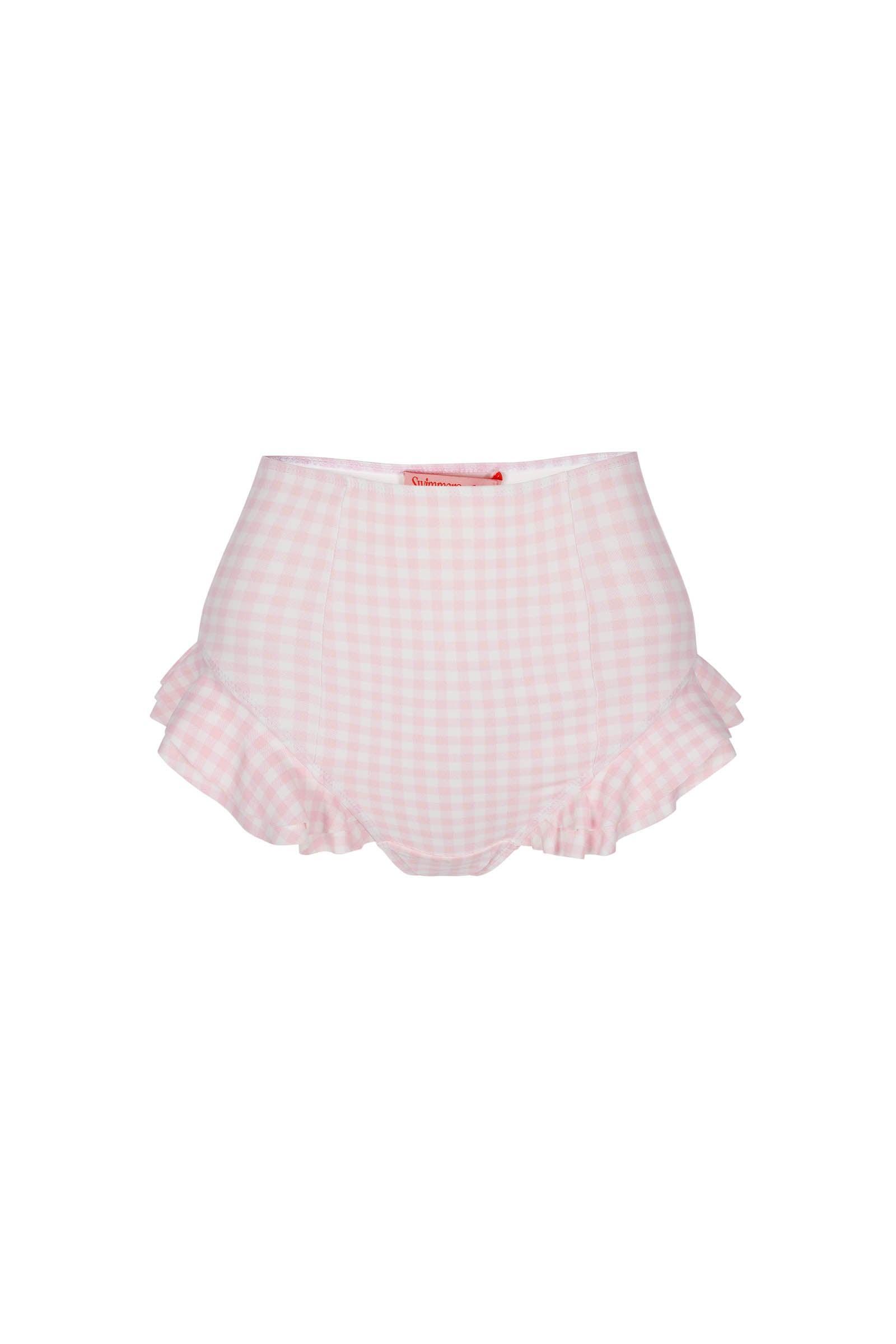 The Pink Gingham Ruffle Bikini Bottoms Product Image