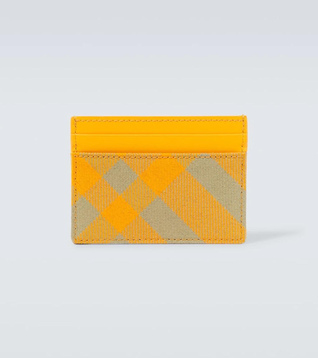 BURBERRY Checked Leather Card Holder In Multicoloured Product Image