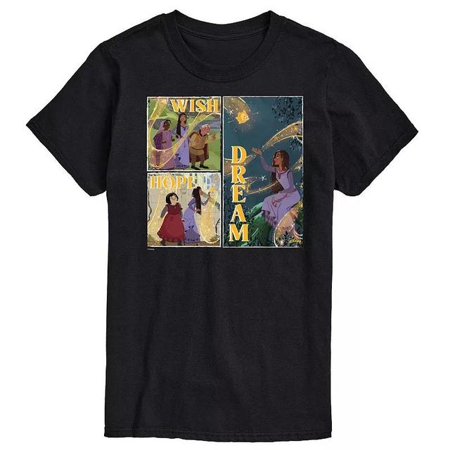 Disneys Wish Big & Tall Wish Hope Dream Grid Graphic Tee, Mens Product Image