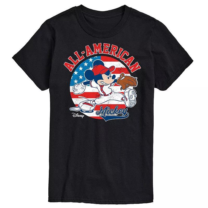 Disneys Mickey Mouse Big & Tall Americana Baseball Graphic Tee, Mens Product Image