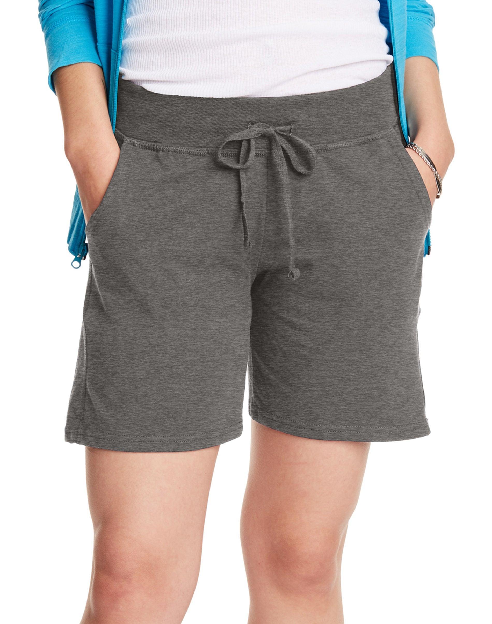 Womens Hanes Jersey Drawstring Shorts Blue Product Image