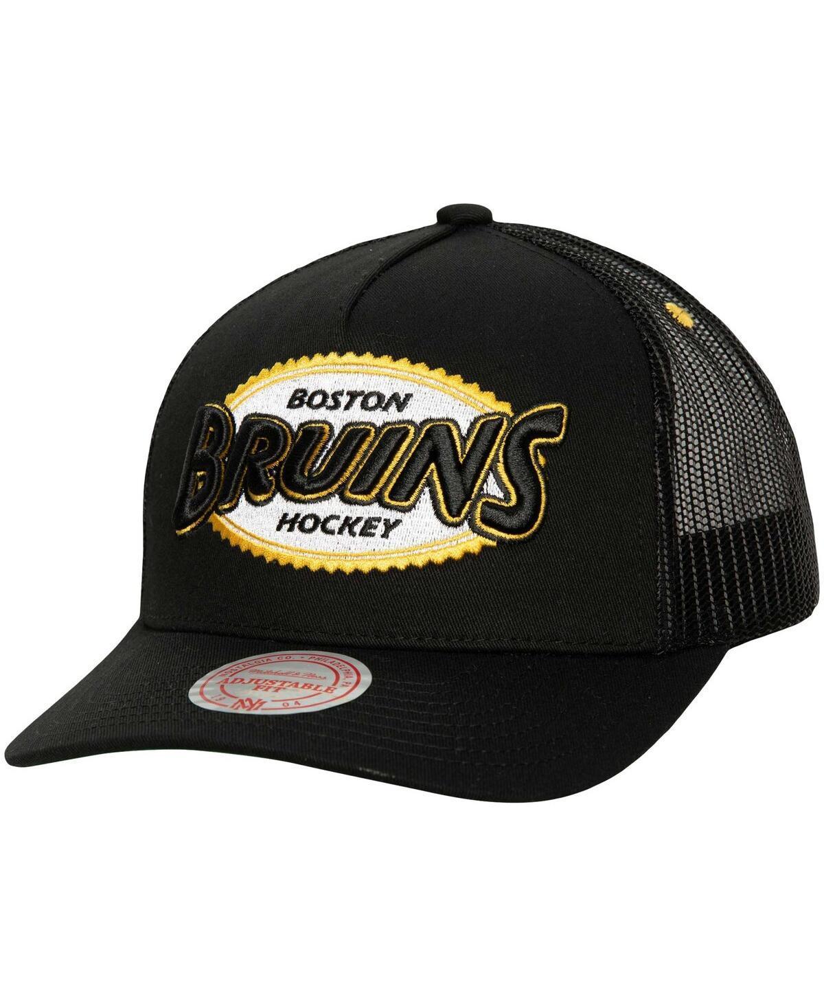 Mens Mitchell & Ness Boston Bruins Team Seal Trucker Snapback Hat Product Image