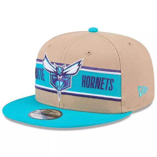 Mens New Era Tan/Teal Charlotte Hornets 2024 NBA Draft 9FIFTY Snapback Hat Product Image