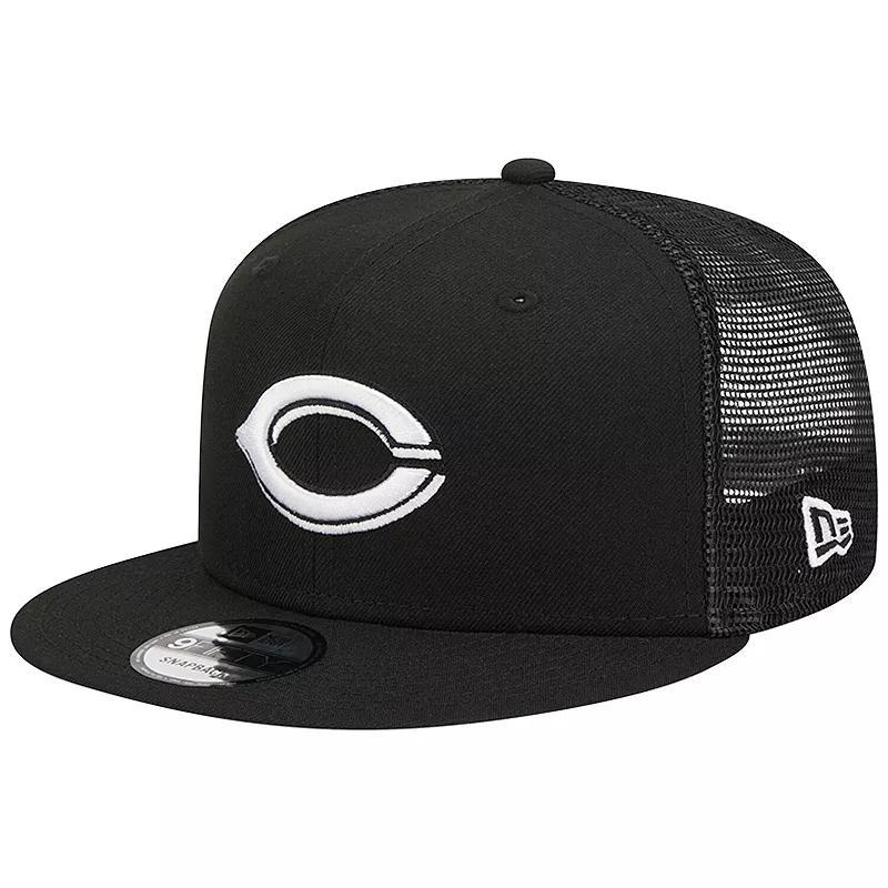 Mens New Era Black Cincinnati Reds Trucker 9FIFTY Snapback Hat Product Image