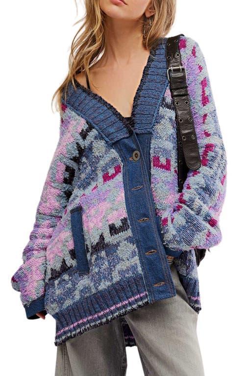 Bluebell Oversize Cardigan In Moonrock Blue Combo Product Image