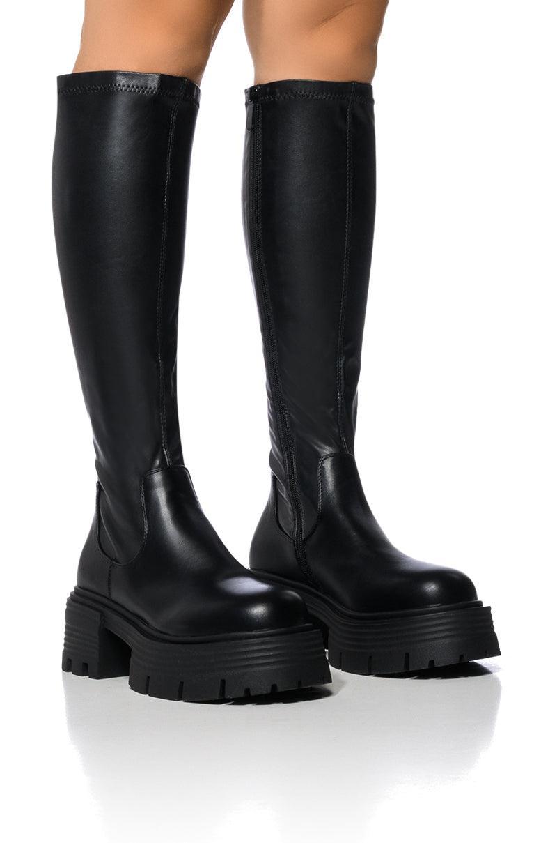 AZALEA WANG LYNX BOOT WITH 4 WAY STRETCH IN BLACK Product Image