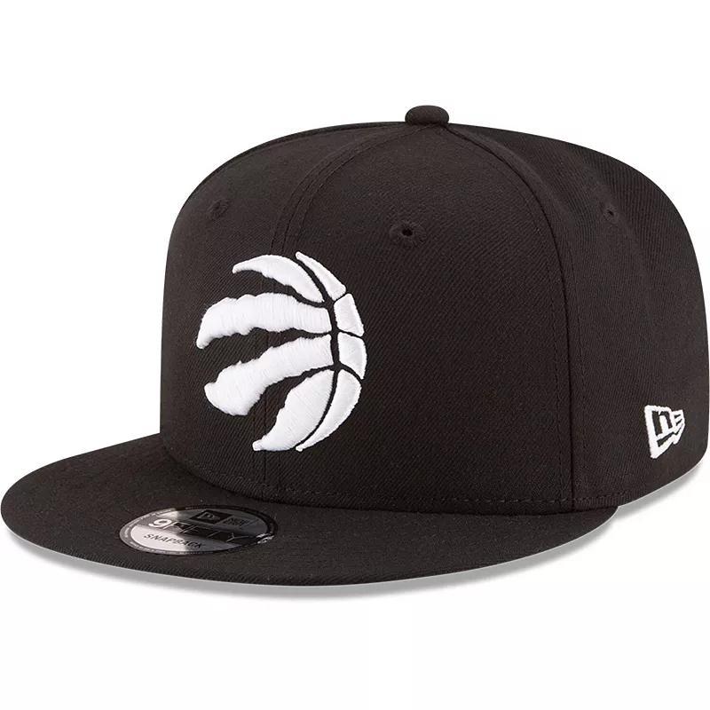 Mens New Era Black Toronto Raptors Black & White Logo 9FIFTY Adjustable Snapback Hat Product Image