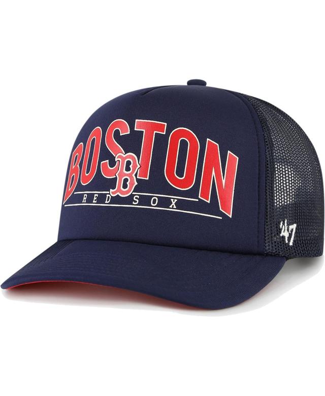 Mens 47 Brand Navy Boston Red Sox Backhaul Foam Trucker Snapback Hat Product Image