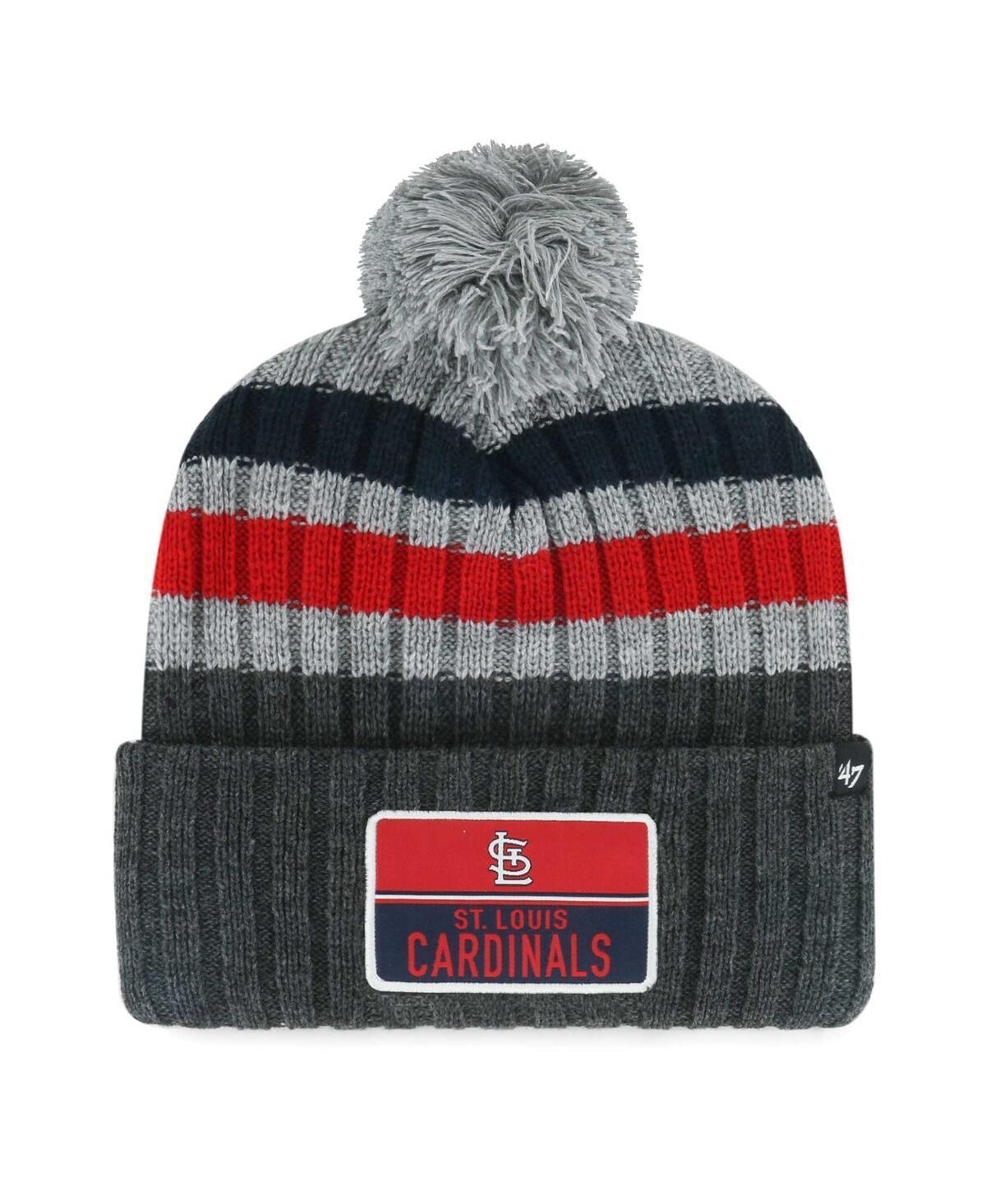 Mens 47 Gray St. Louis Cardinals Stack Cuffed Knit Hat with Pom Product Image