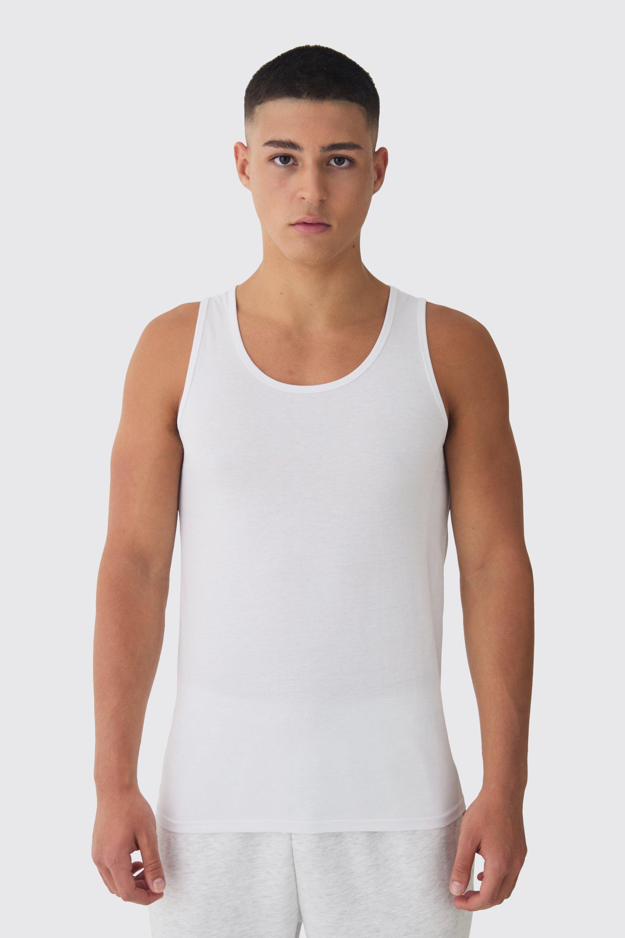 Basic Muscle Fit Vest | boohooMAN USA Product Image