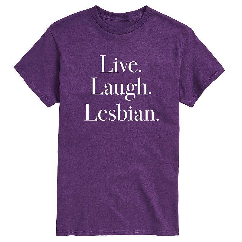 Mens Live Laugh Lesbian Graphic Tee Blue Product Image