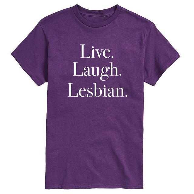 Big & Tall Live Laugh Lesbian Graphic Tee, Mens Blue Product Image