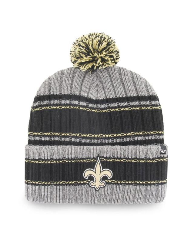 Mens 47 Graphite/Black New Orleans Saints Rexford Cuffed Knit Hat with Pom Product Image