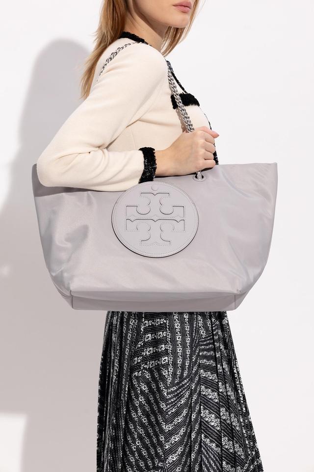 Ella Chain Logo Patch Tote Bag In Grey Product Image