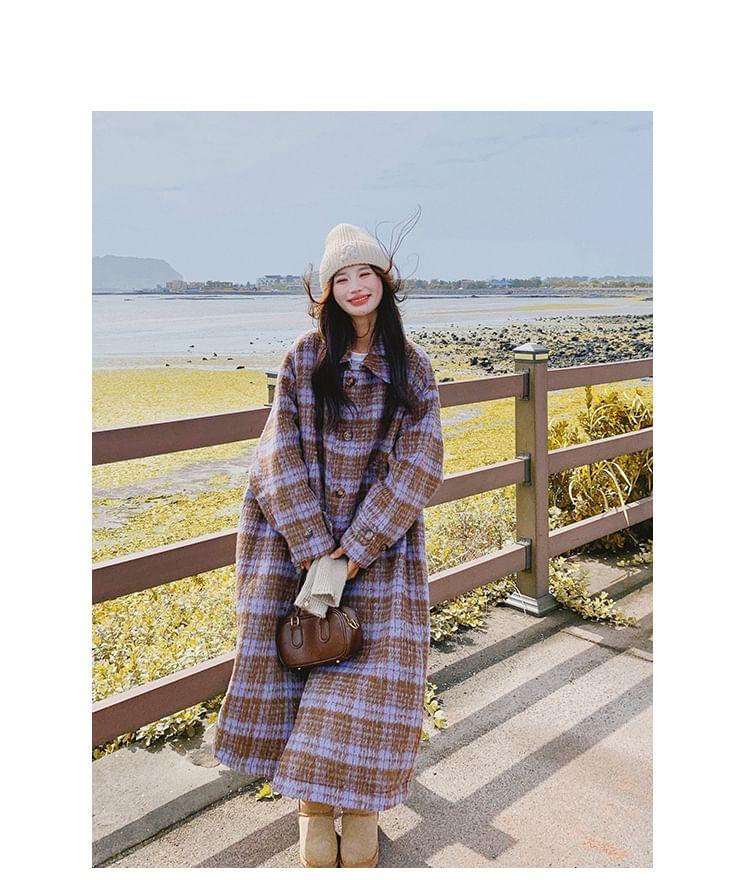 Plaid Maxi Single-Breasted Coat product image