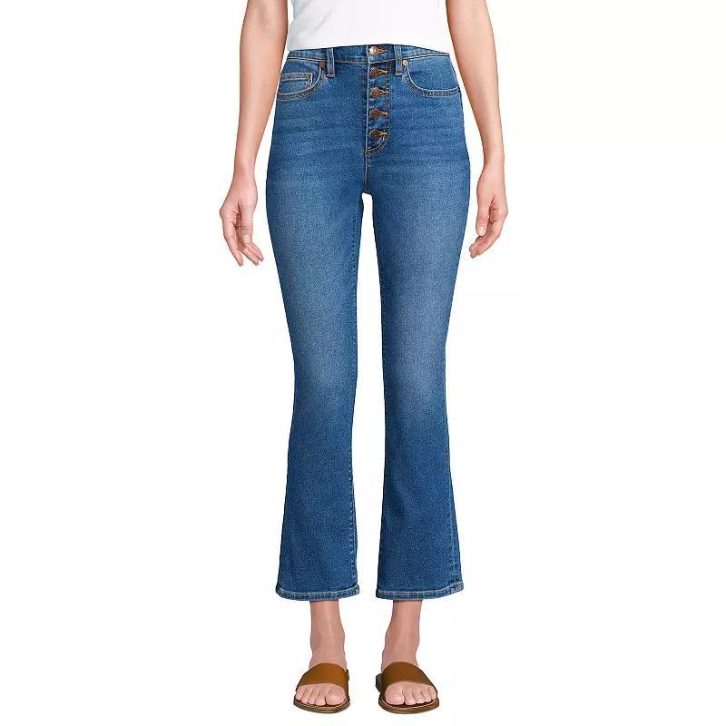 Petite Lands End Recover High-Rise Kick Flare Crop Jeans, Womens Product Image