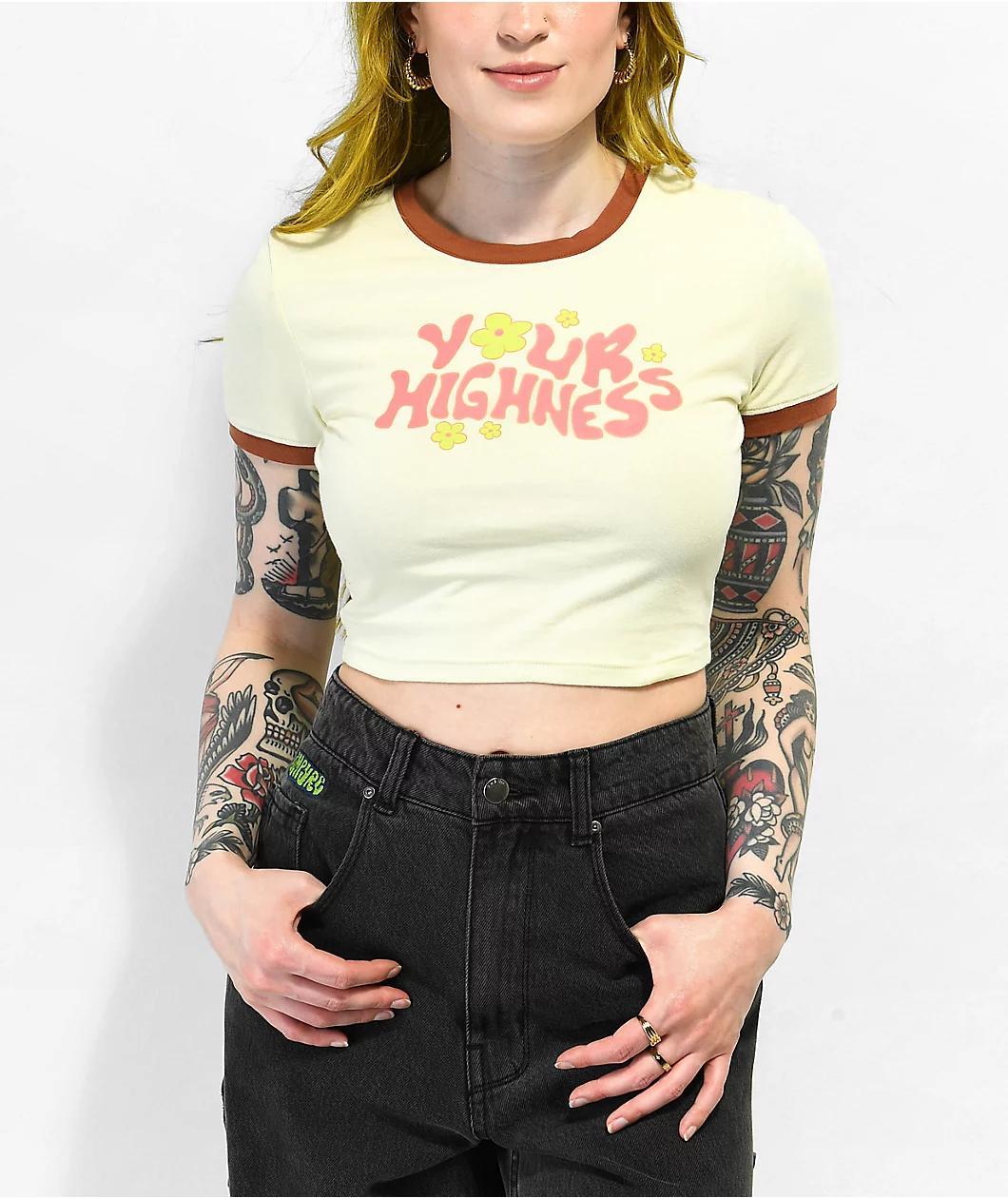 Your Highness Mello Cream Crop T-Shirt Product Image