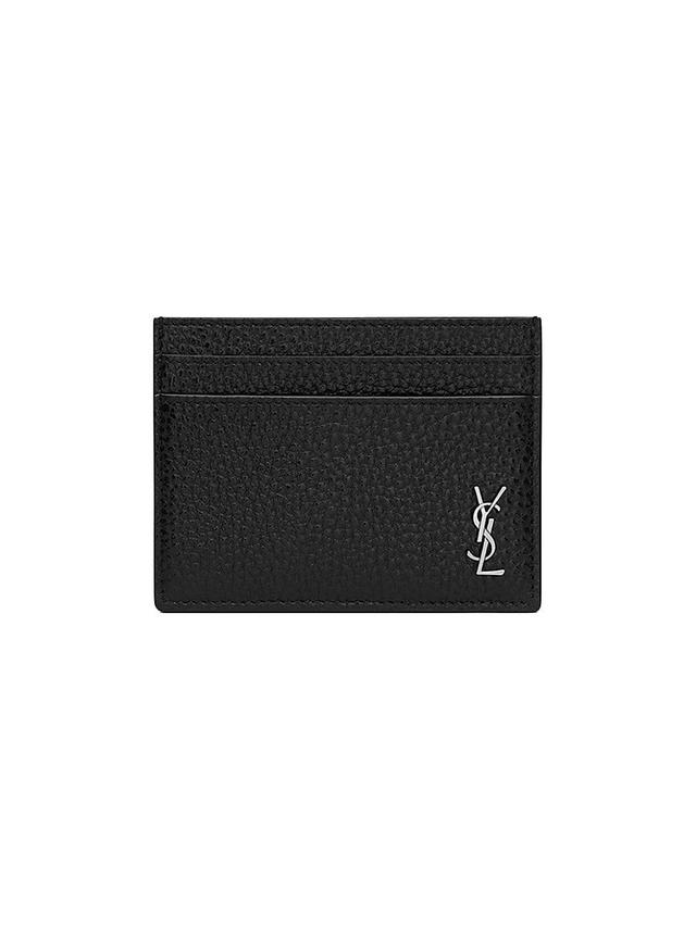 Mens Tiny Cassandre Card Case In Grained Leather Product Image