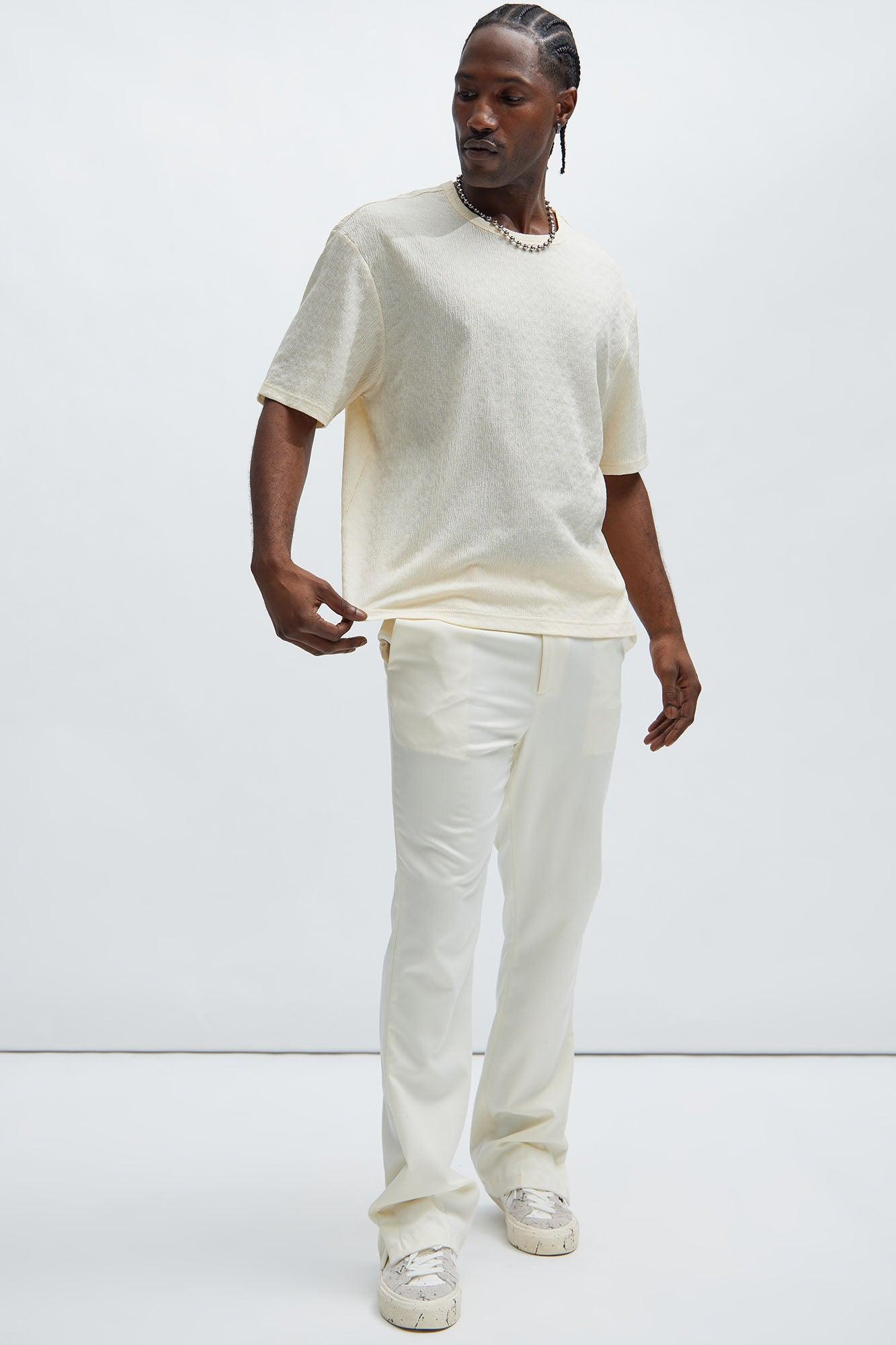 Reign Textured Relaxed Tee - Cream Product Image