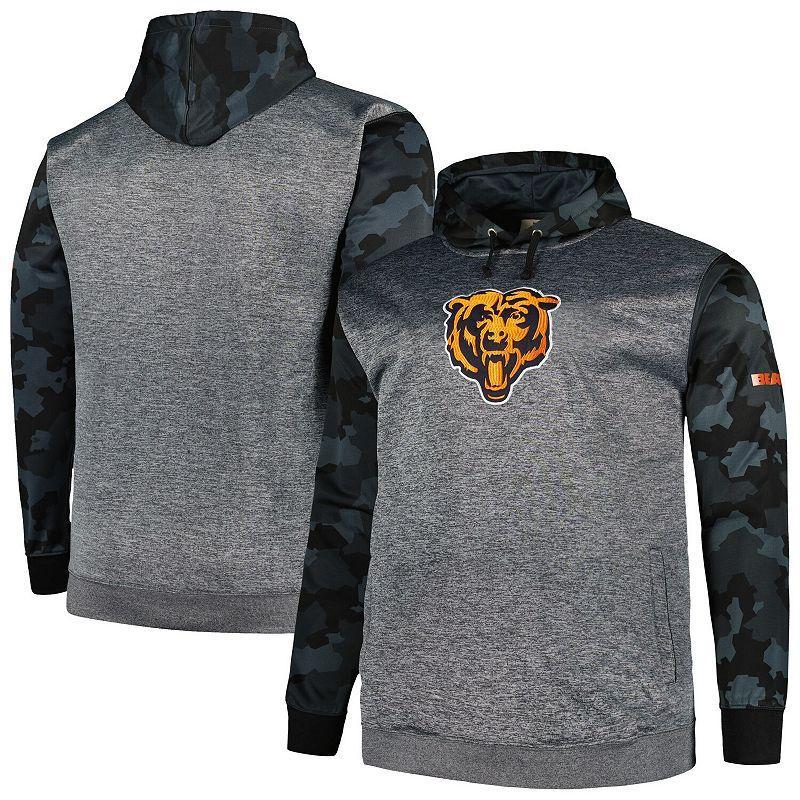 Mens Fanatics Branded Heather Chicago Bears Big & Tall Camo Pullover Hoodie Grey Product Image